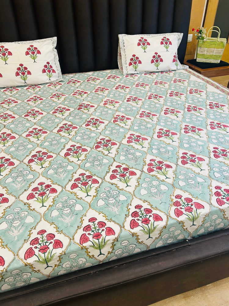 PURE COTTON ARTISANAL HANDBLOCK BEDSHEETS