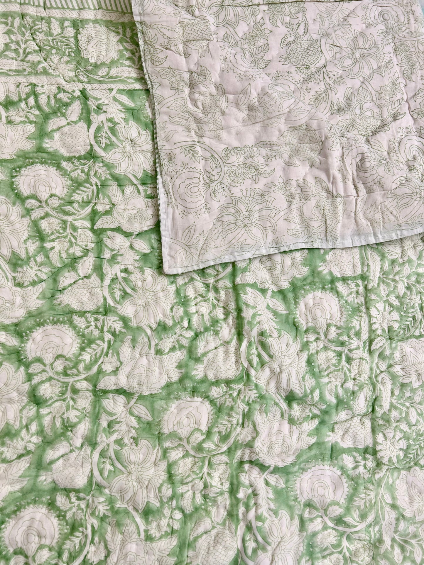 PURE HANDBLOCK MULMUL COTTON QUILT