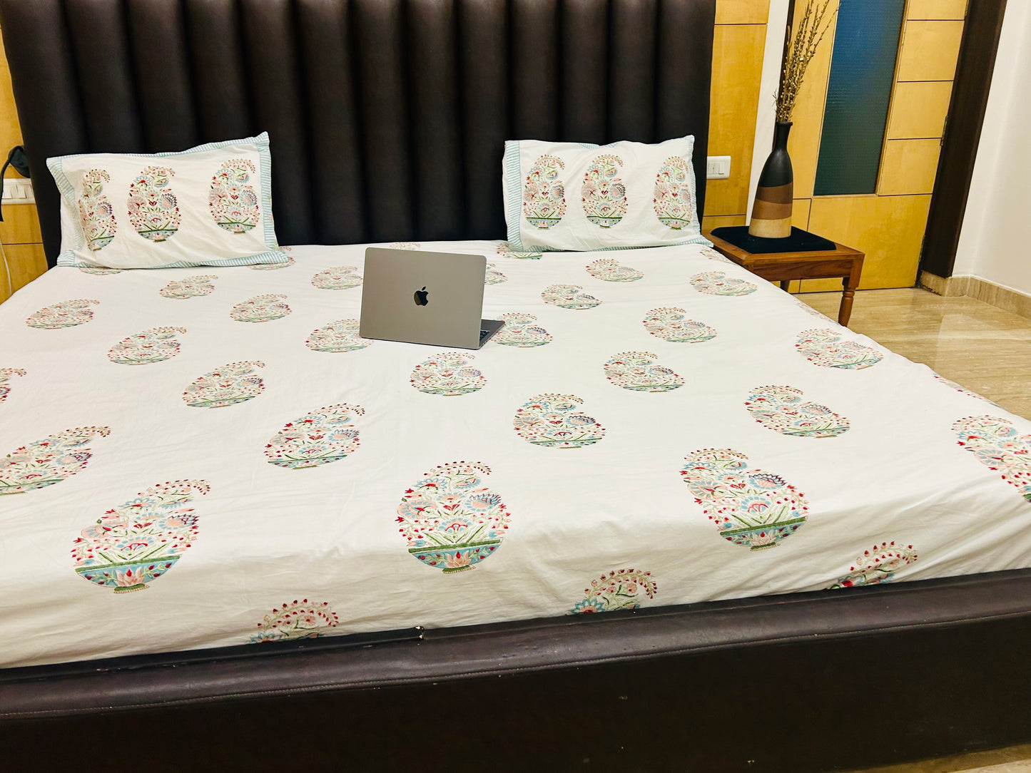 CHAMPA MAHAL HANDBLOCK BEDSHEET