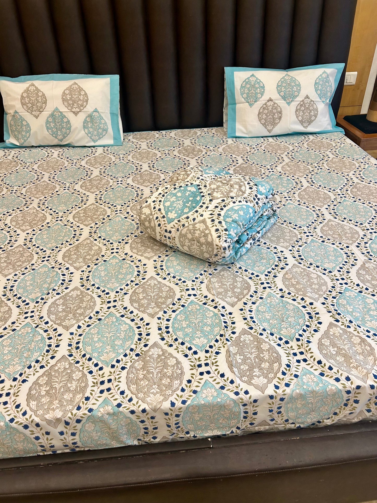 SHADES OF JAIPUR HANBLOCK PRINT PURE MULMUL COTTON QUILT