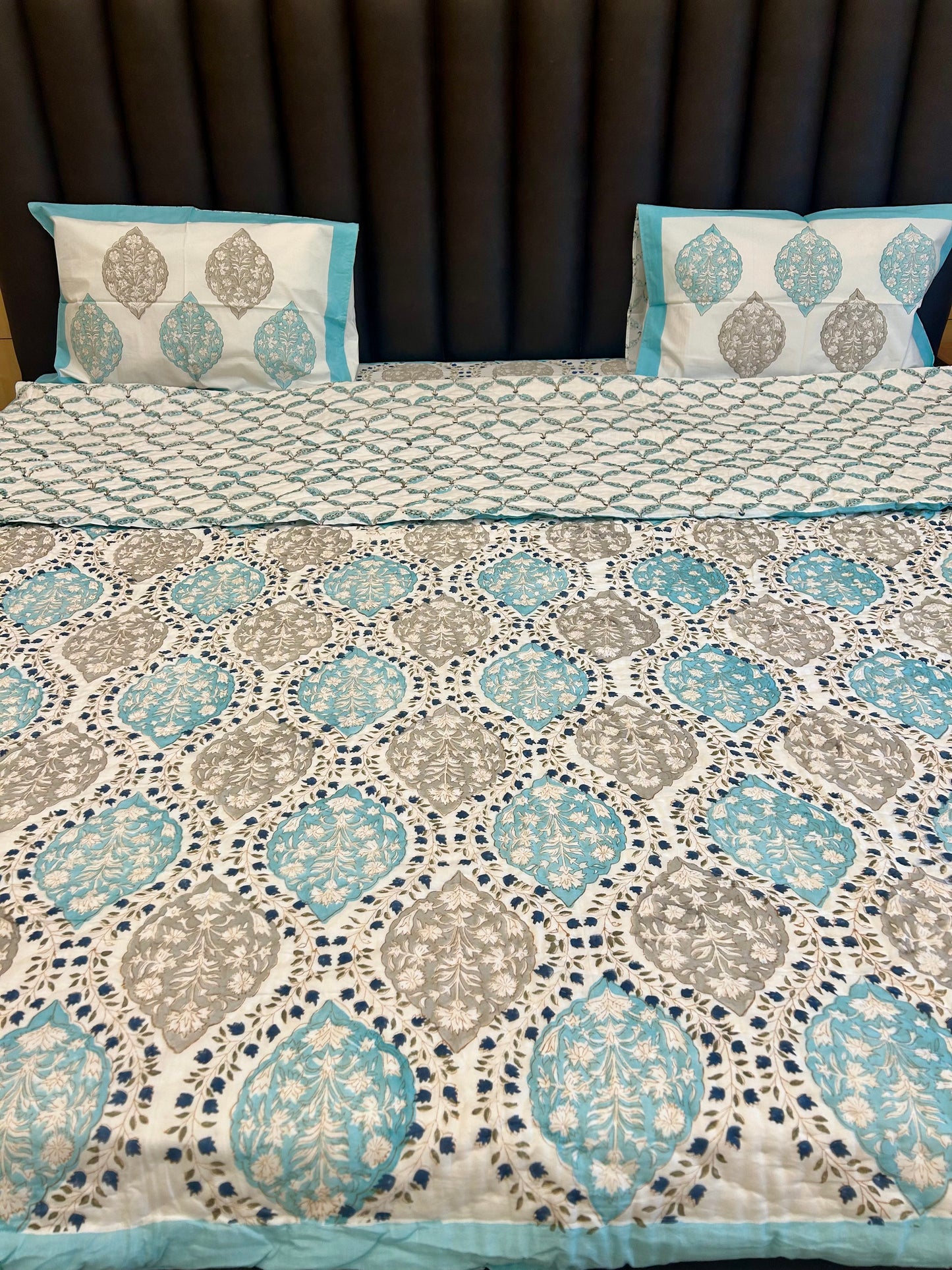 SHADES OF JAIPUR HANBLOCK PRINT PURE MULMUL COTTON QUILT