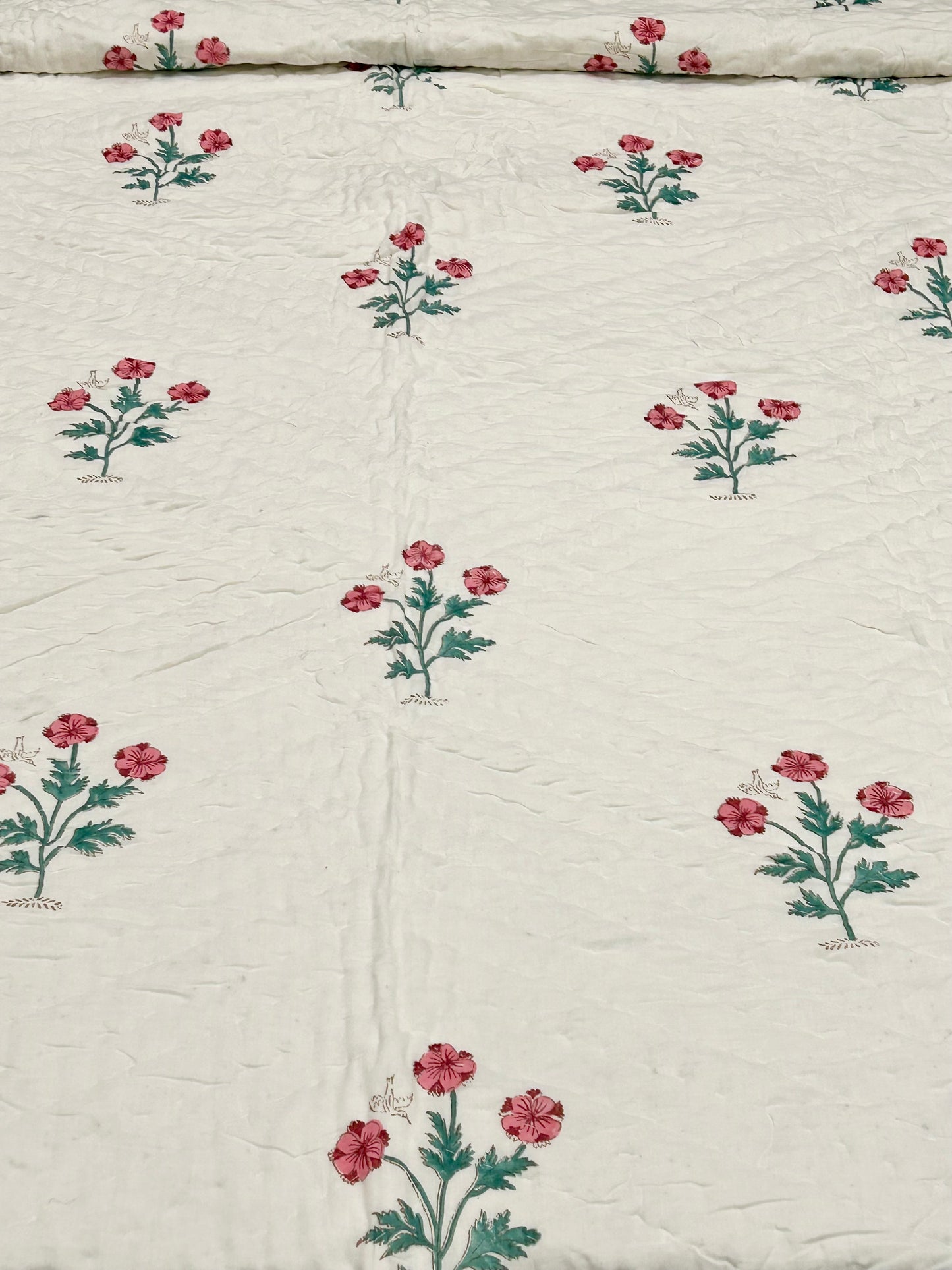 RAJASTHAN PARADISE PURE HANDBLOCK PRINT MULMUL COTTON QUILT