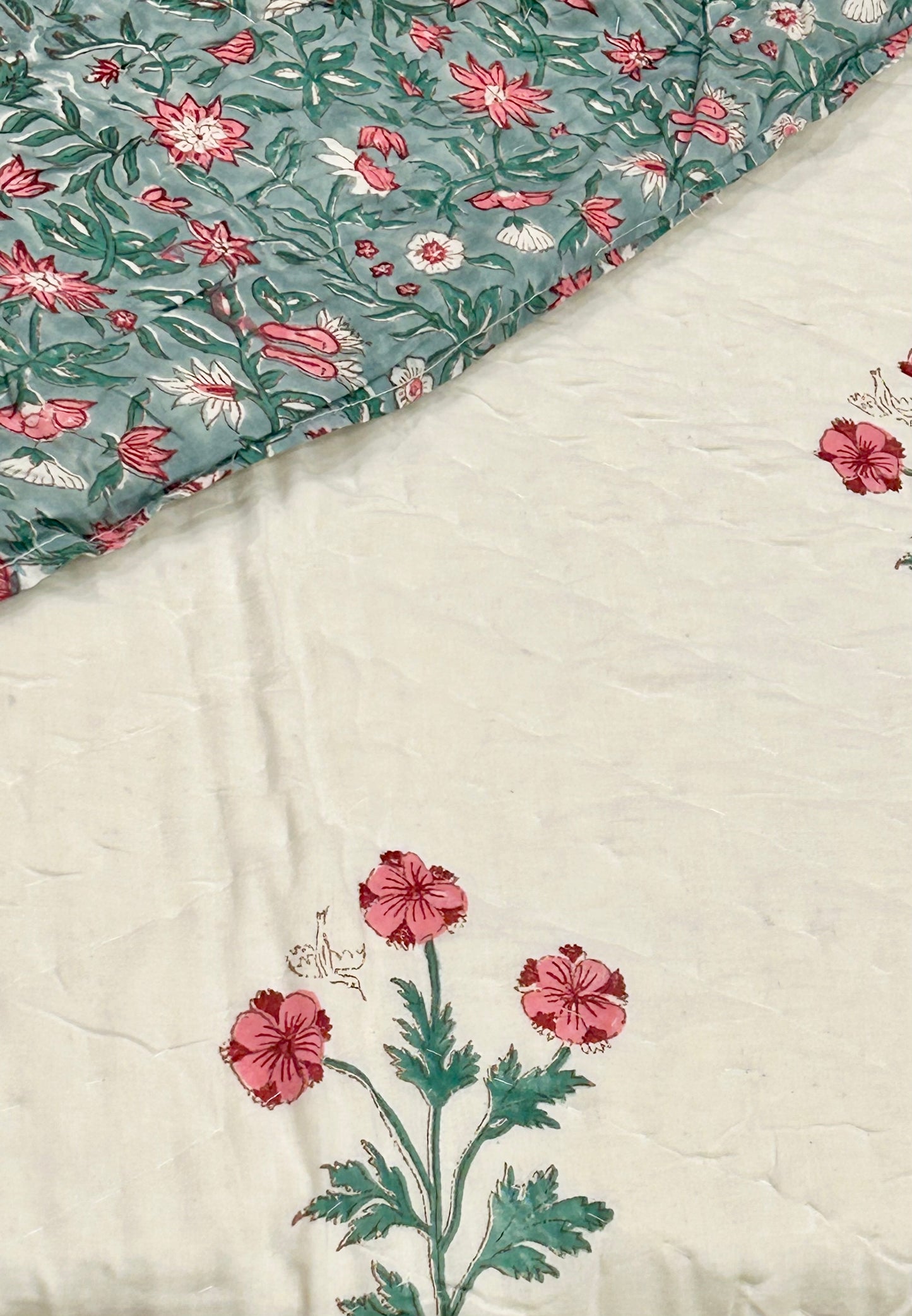 RAJASTHAN PARADISE PURE HANDBLOCK PRINT MULMUL COTTON QUILT