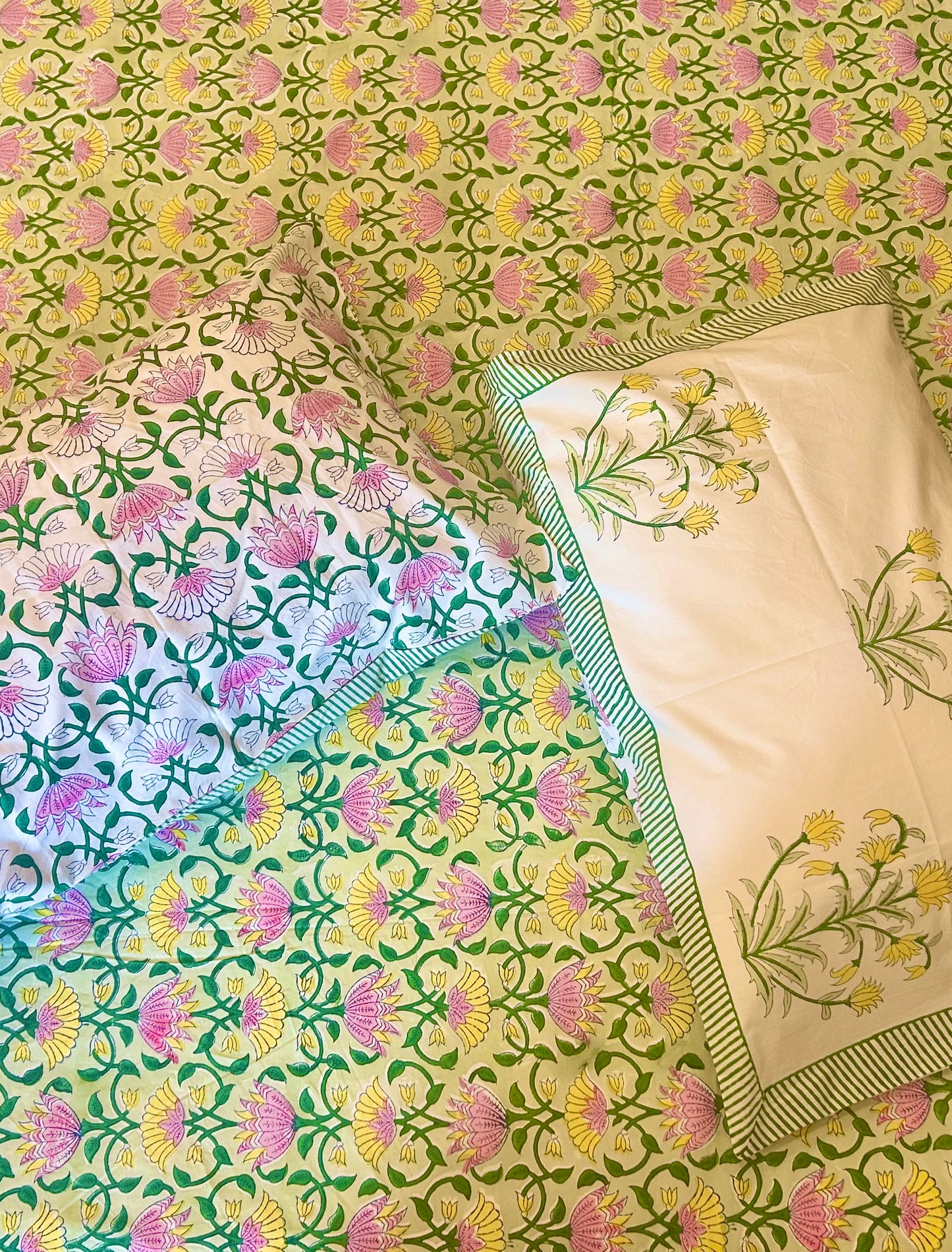 BUNDLE OF JOY- HANDBLOCK PRINTED PURE MULMUL COTTON QUILT