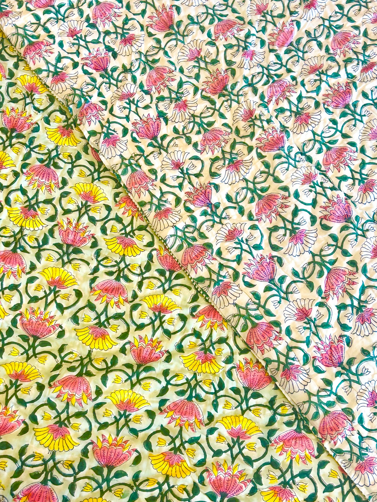 BUNDLE OF JOY- HANDBLOCK PRINTED PURE MULMUL COTTON QUILT