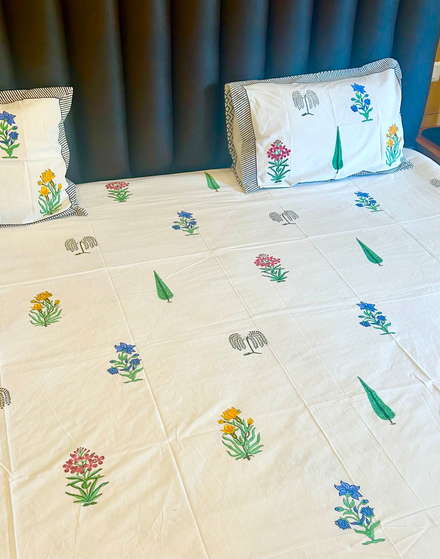 RAINBOW SPIRIT- HANDBLOCK PRINT PURE MULMUL COTTON QUILT