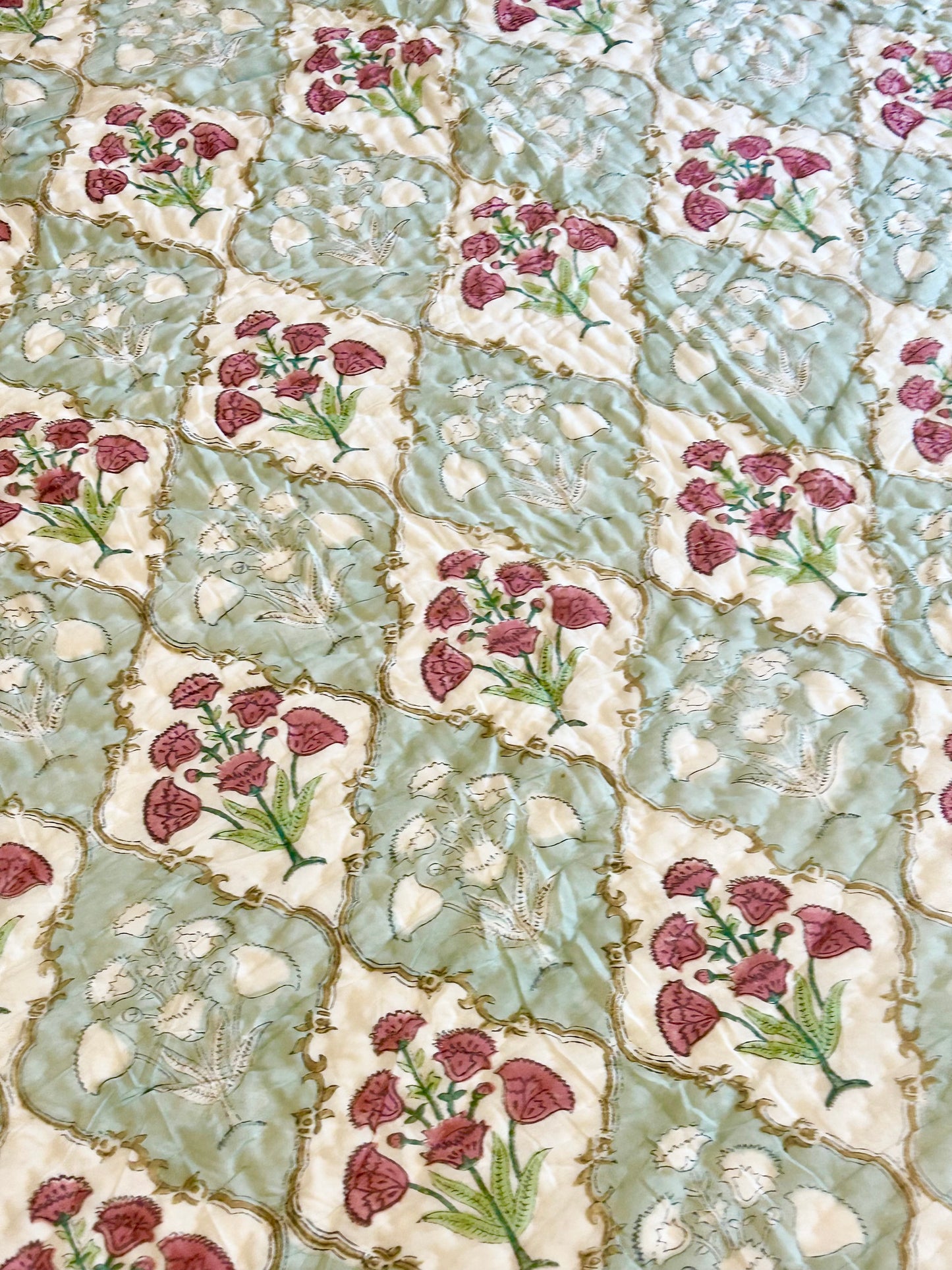 HANDBLOCK PRINT PURE MULMUL COTTON QUILT