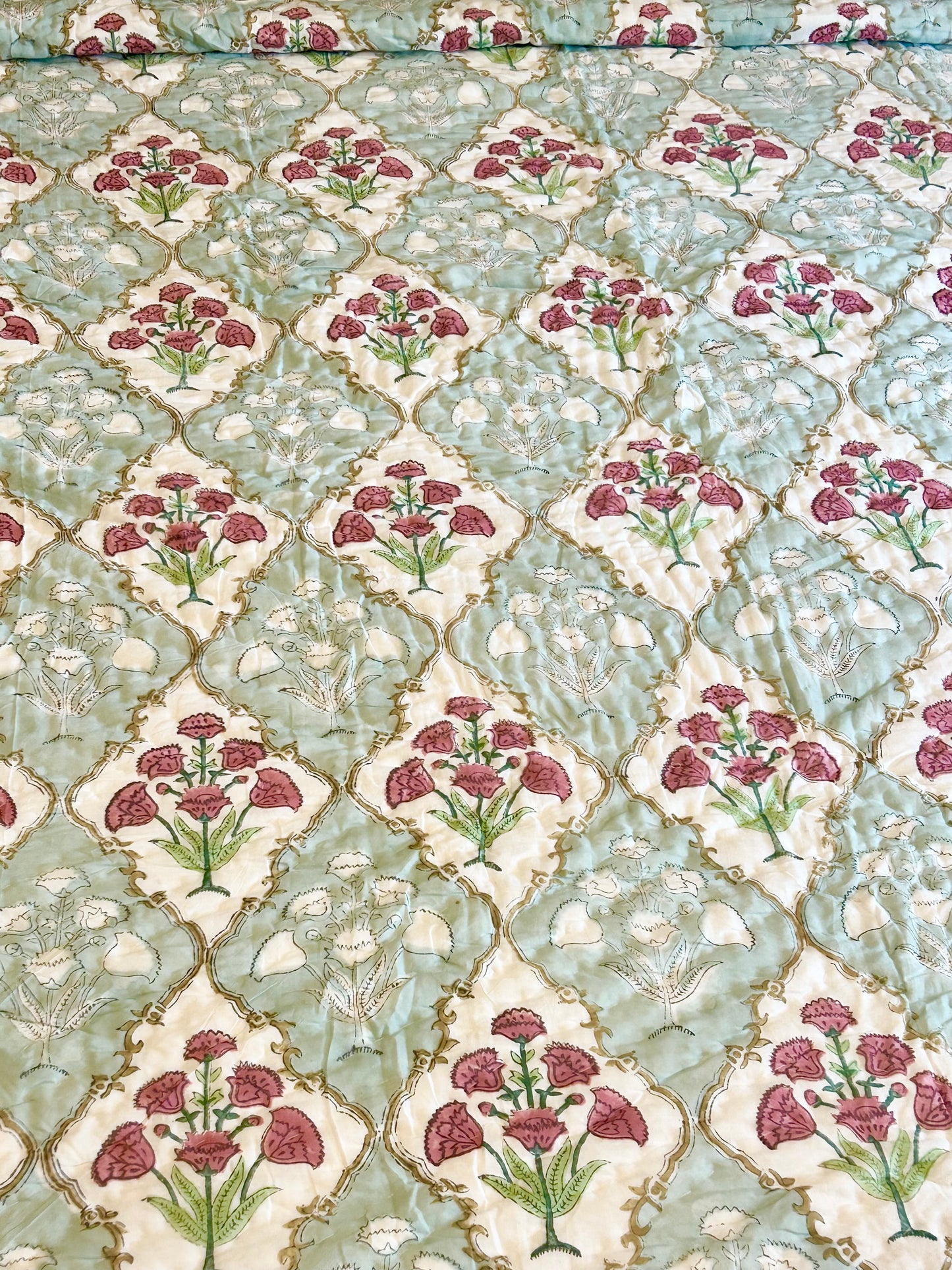 HANDBLOCK PRINT PURE MULMUL COTTON QUILT