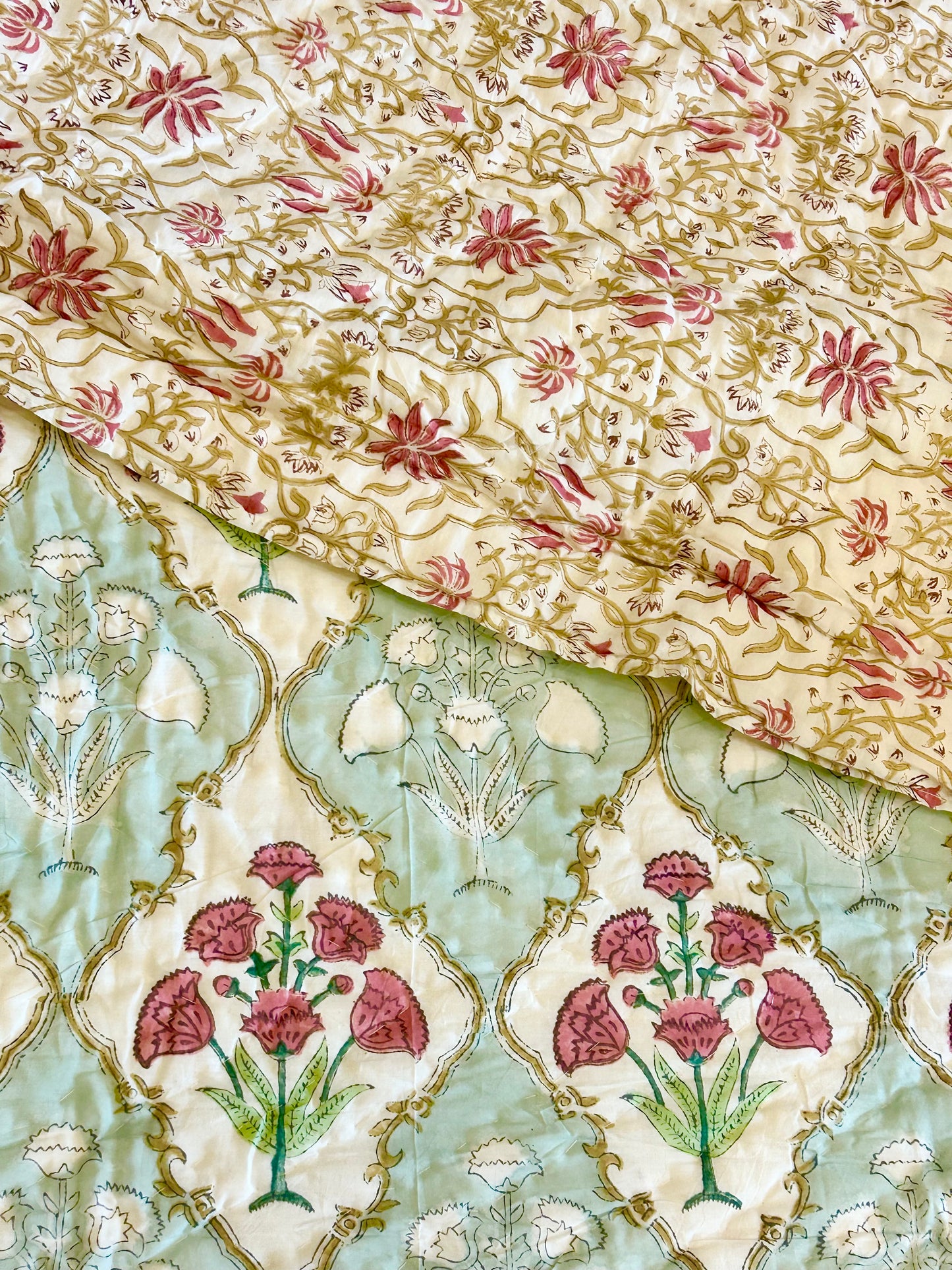 HANDBLOCK PRINT PURE MULMUL COTTON QUILT