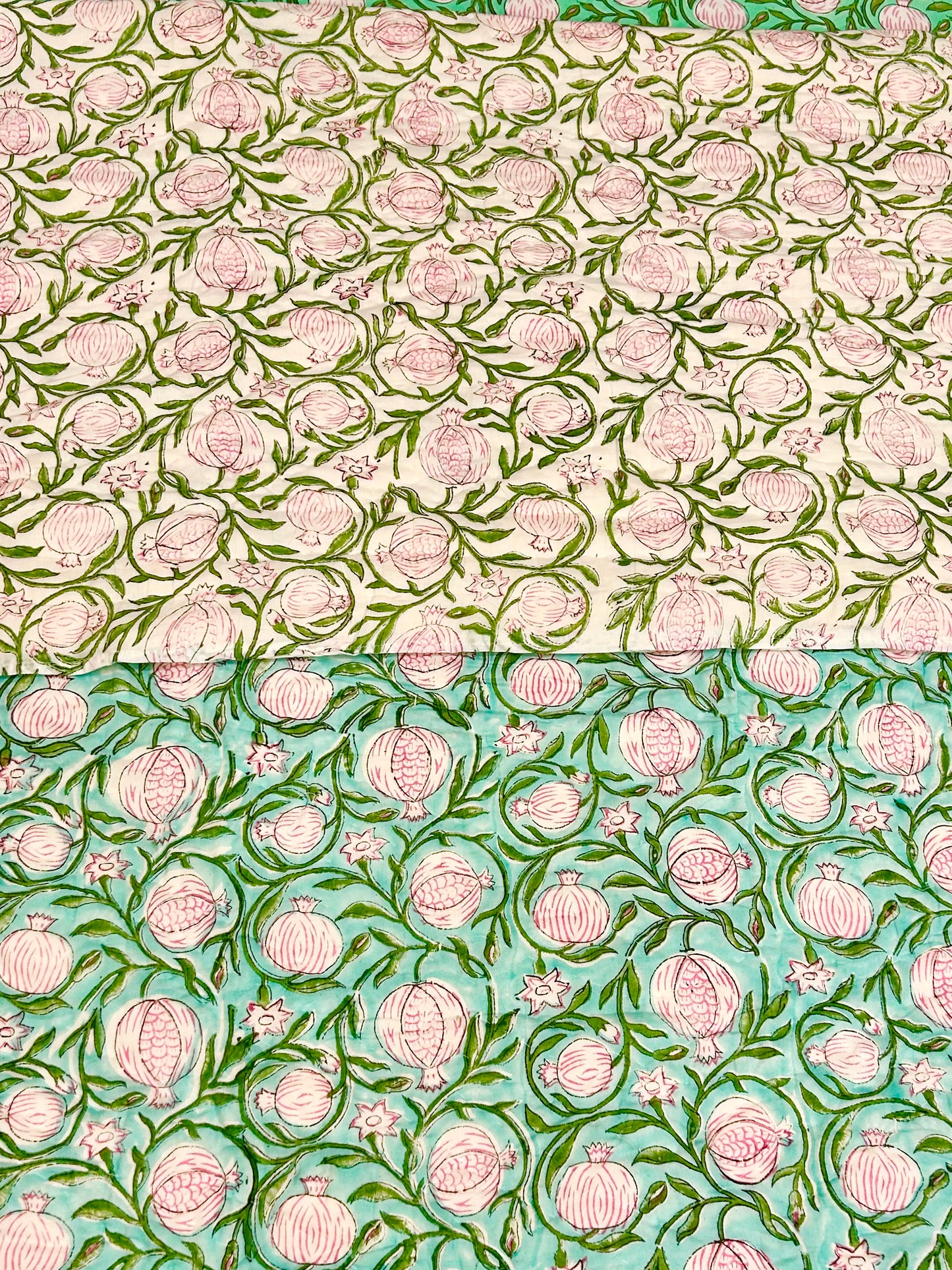 Pomegranate Haven Handblock Printed Bedsheet