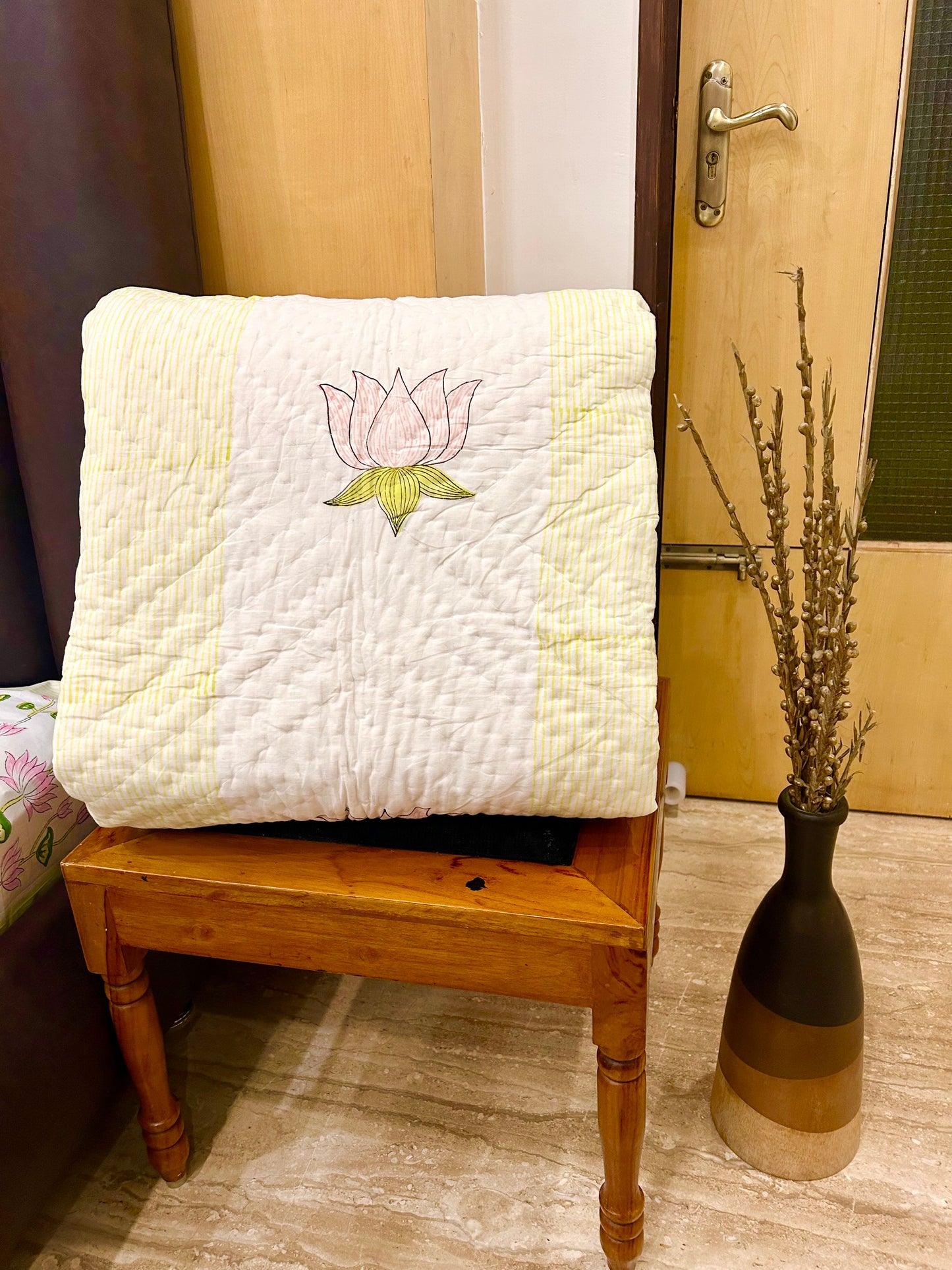 HANDBLOCK PRINT PURE MULMUL COTTON QUILT
