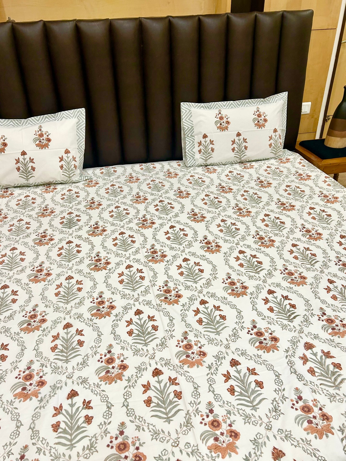 Floral Handblock Printed Bedsheet