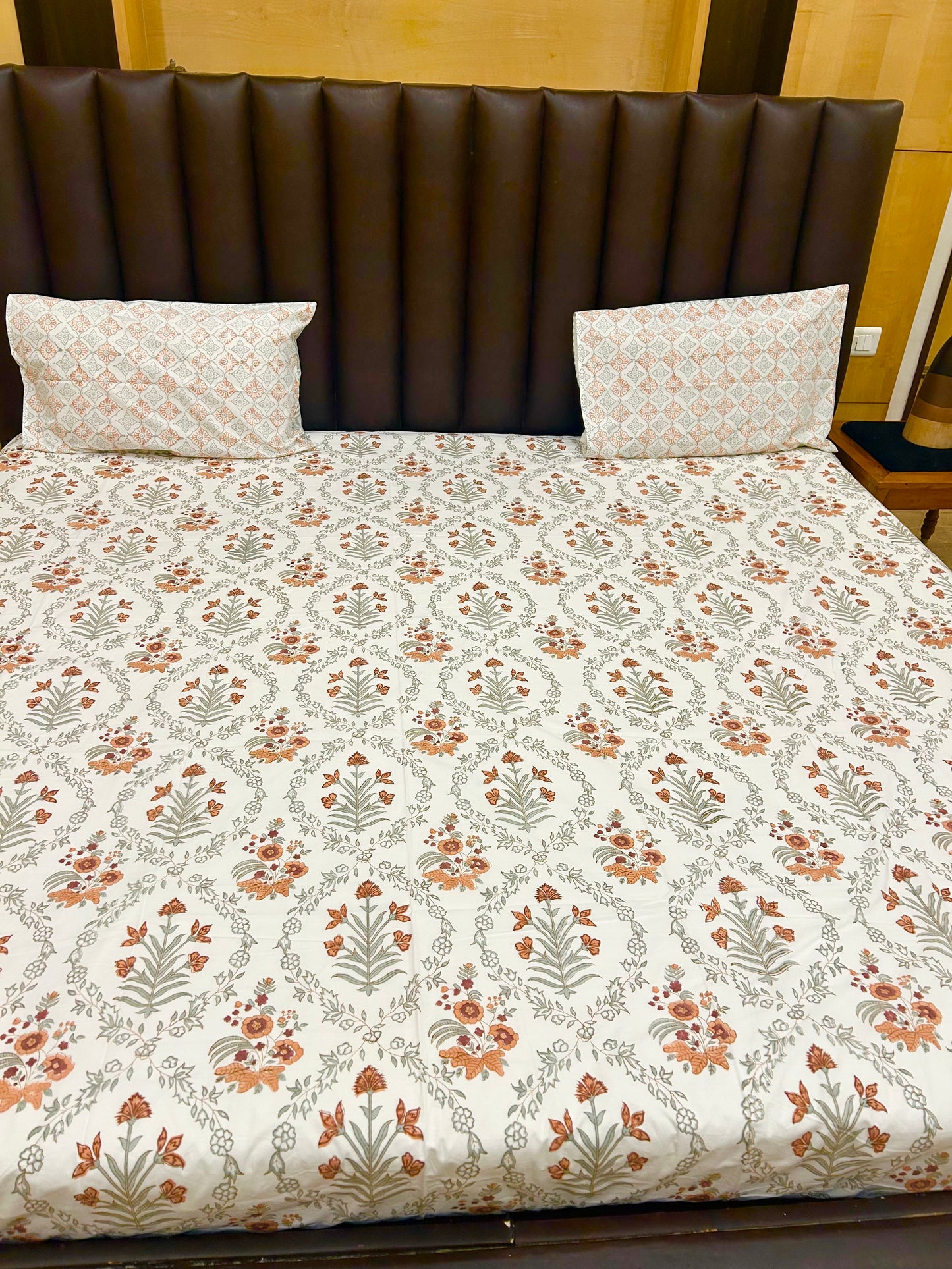Floral Handblock Printed Bedsheet