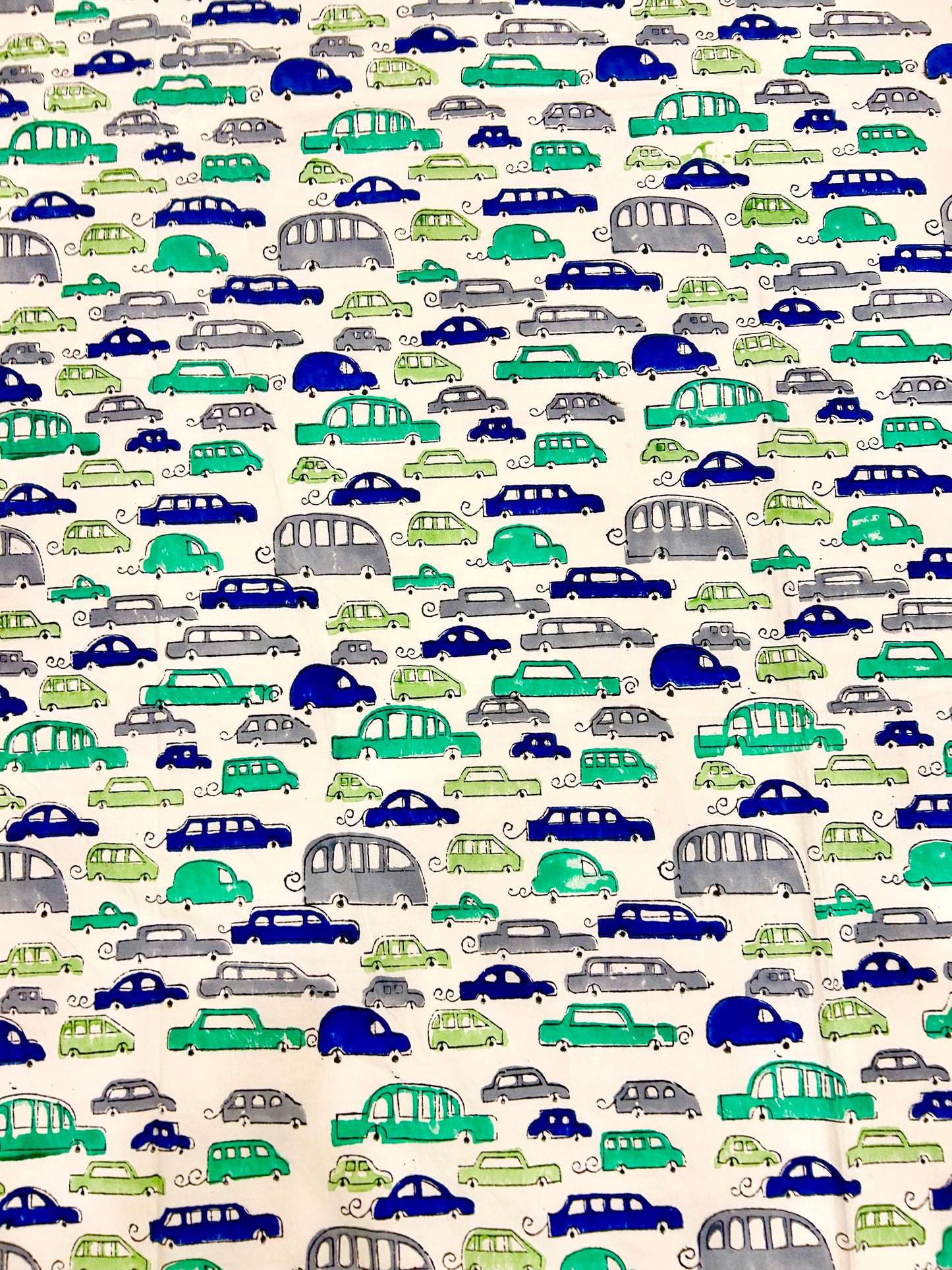 Vroom Vroom Toy car Handblock Printed Bedsheet