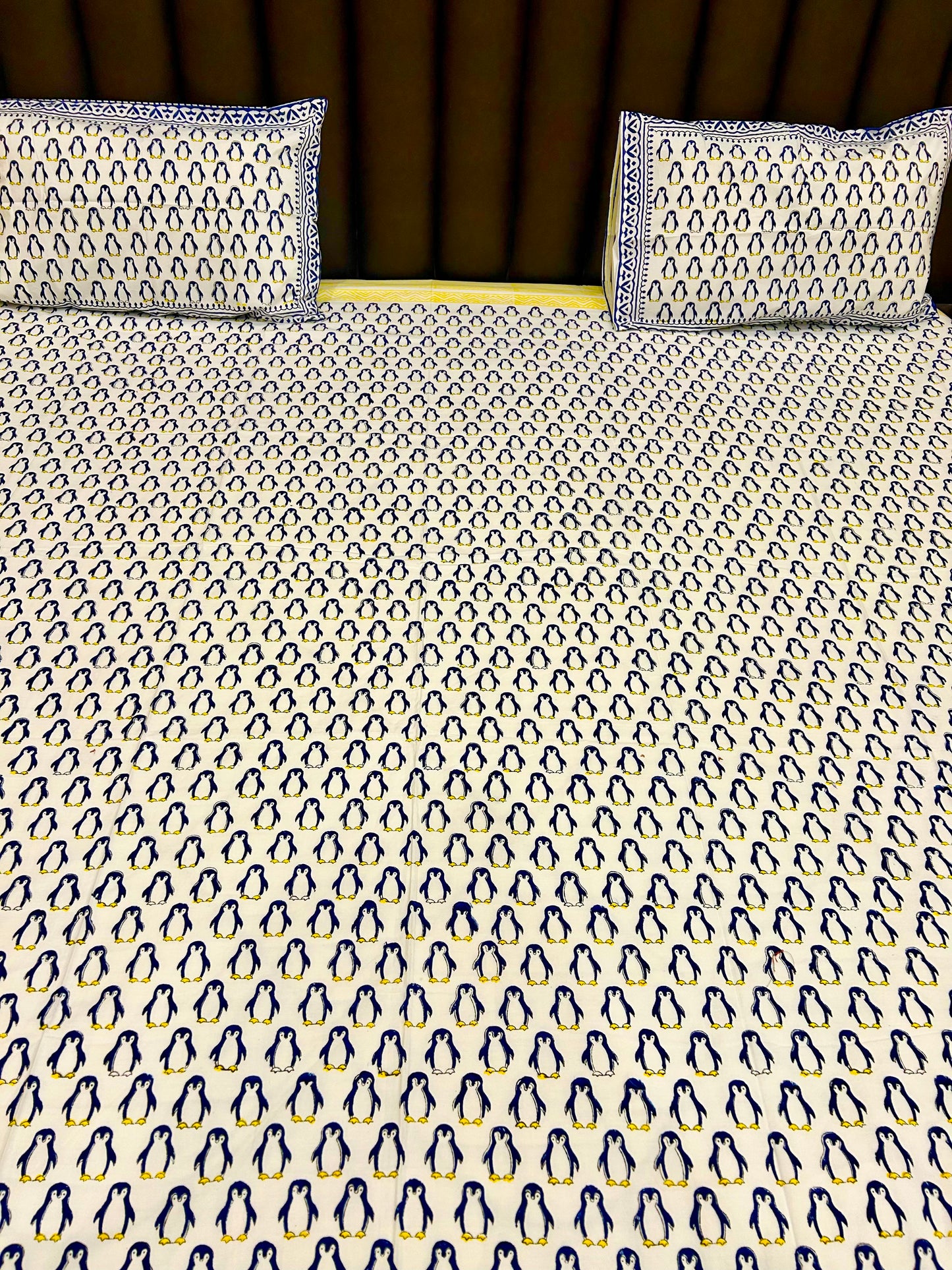 Penguin cult Handblock Printed Bedsheet