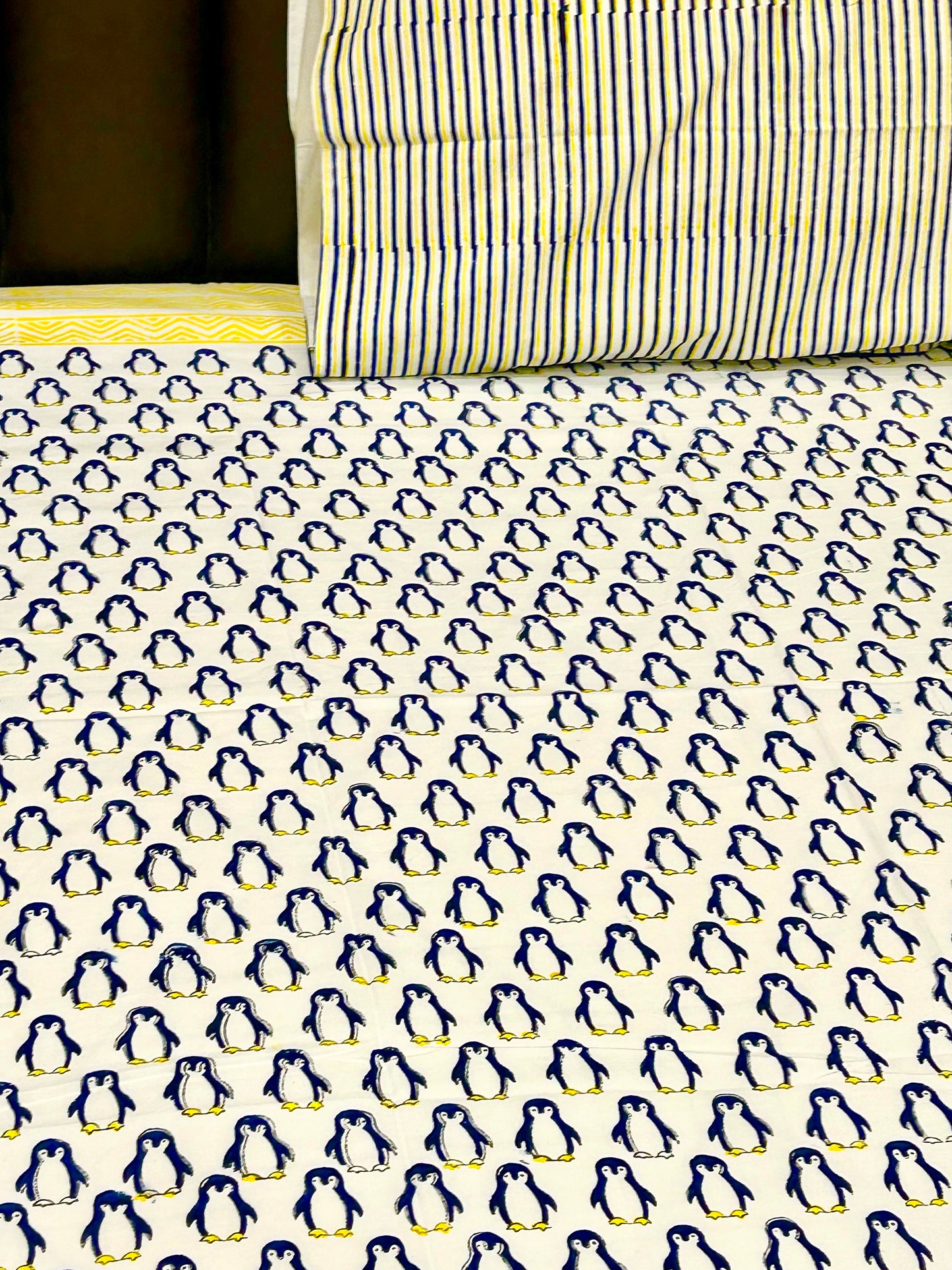 Penguin cult Handblock Printed Bedsheet