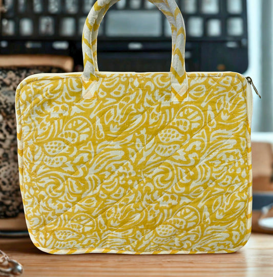 Laptop bags -Handblock printed padded