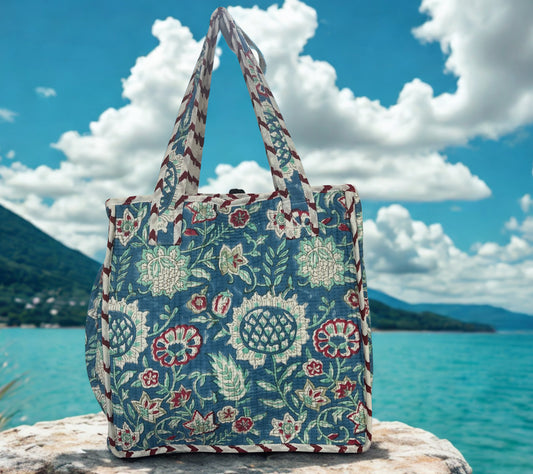 LUNCH BAGS- HANDBLOCK PRINTED