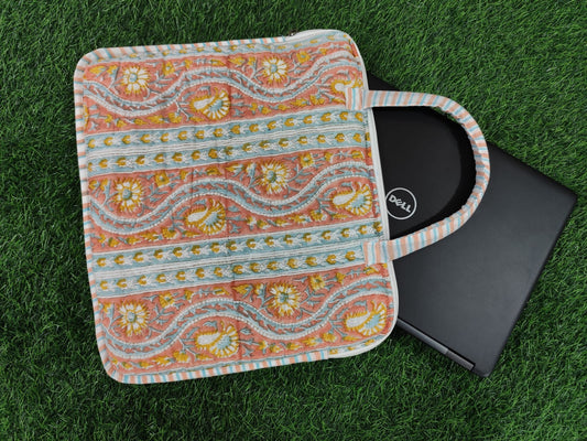 Laptop bags -Handblock printed padded