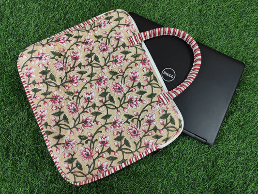 Laptop bags -Handblock printed padded