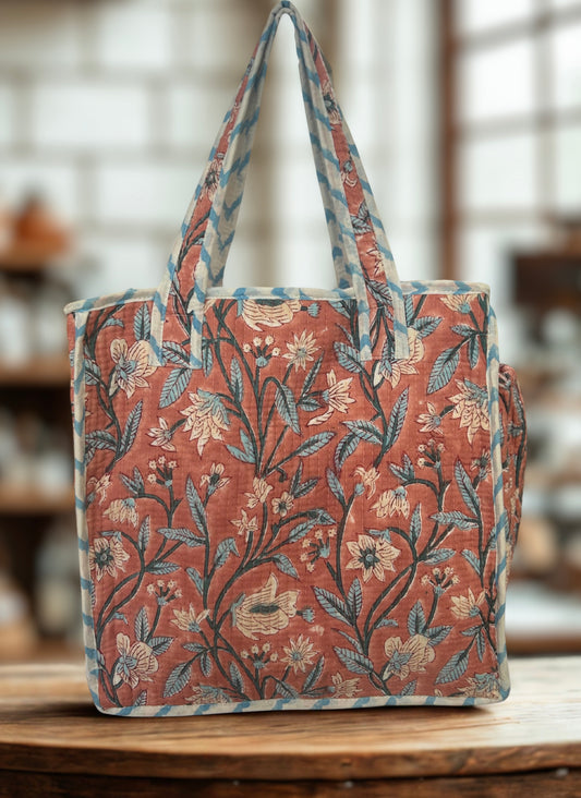 LUNCH BAGS- HANDBLOCK PRINTED
