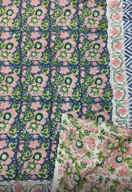 PURE HANDBLOCK MULMUL COTTON QUILT