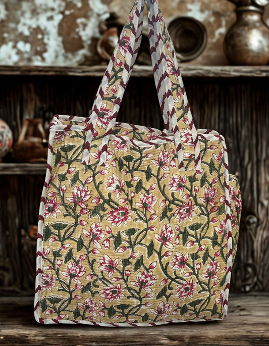 LUNCH BAGS- HANDBLOCK PRINTED