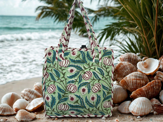 LUNCH BAGS- HANDBLOCK PRINTED