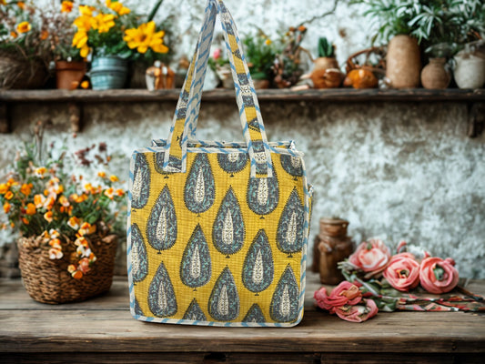 LUNCH BAGS- HANDBLOCK PRINTED