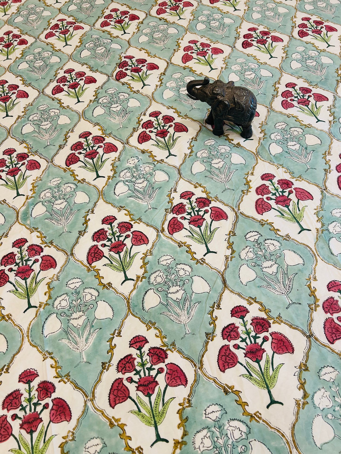 MUGHAL GARDEN HANDBLOCK BEDSHEET