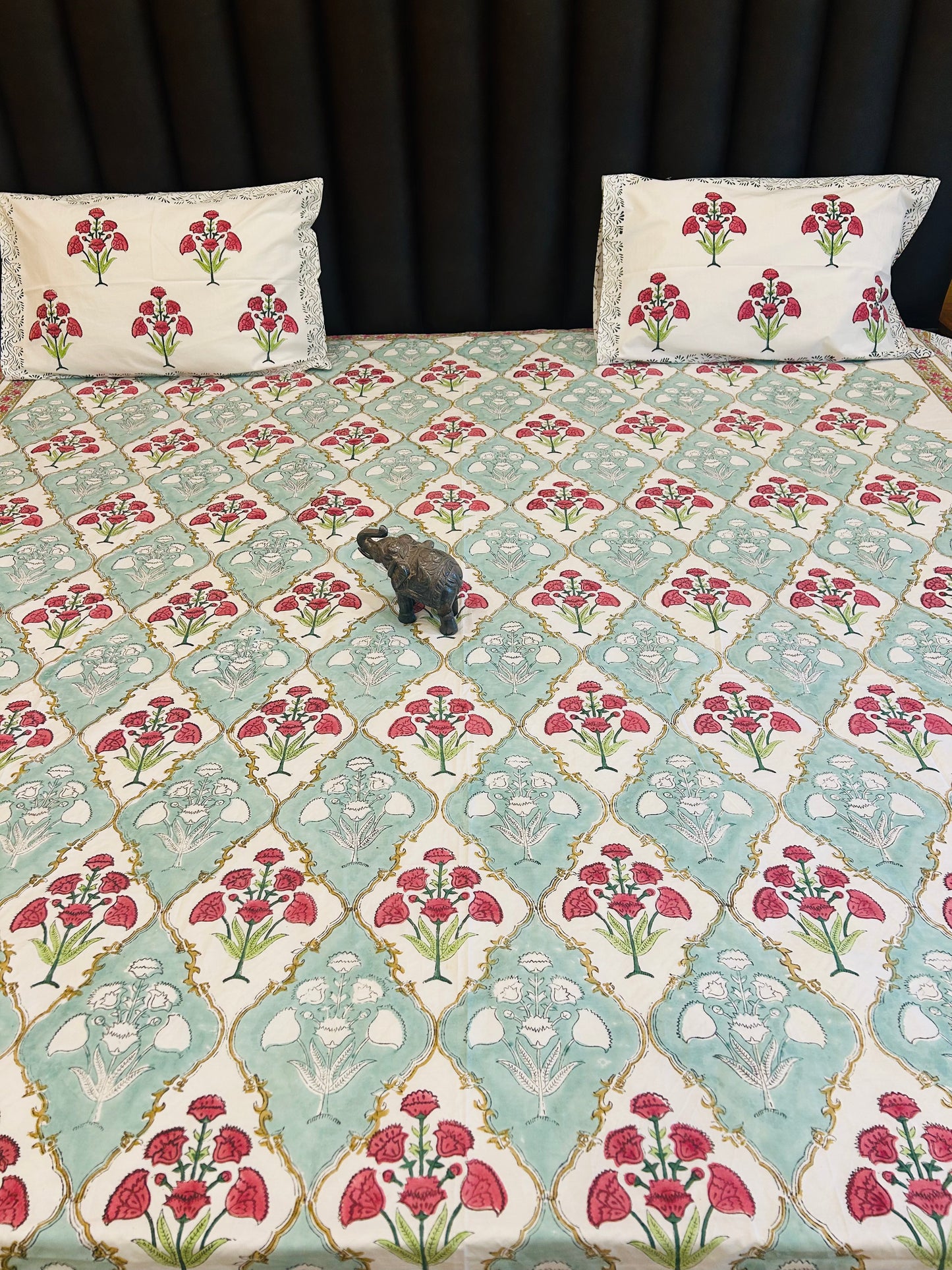 MUGHAL GARDEN HANDBLOCK BEDSHEET