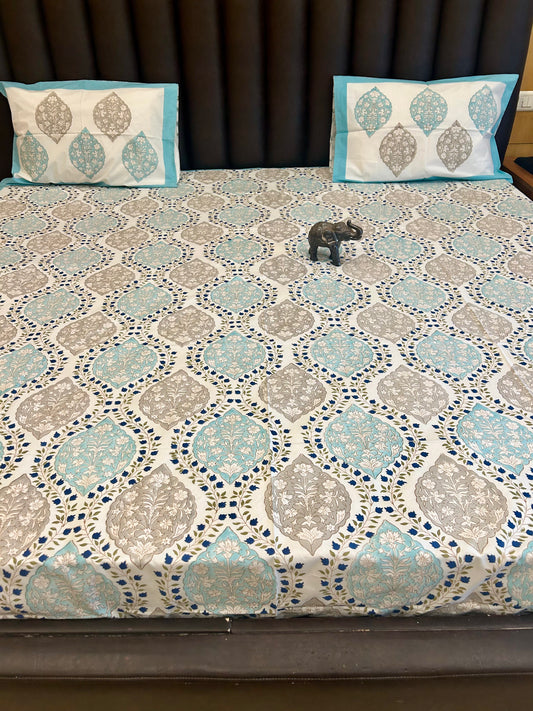 SHADES OF JAIPUR HANDBLOCK BEDSHEET