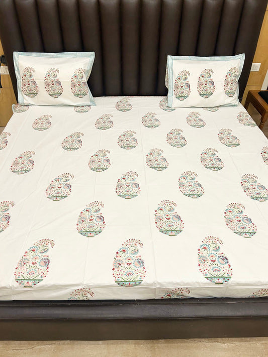 CHAMPA MAHAL HANDBLOCK BEDSHEET