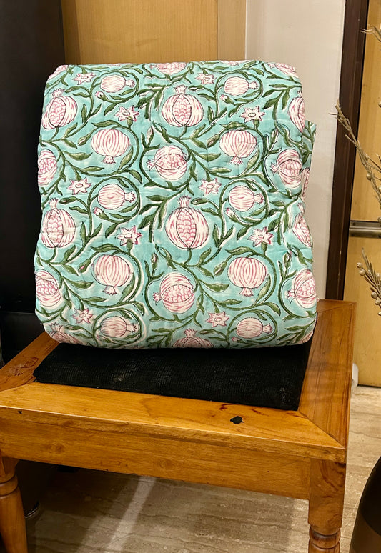 HANDBLOCK PRINT PURE MULMUL COTTON QUILT