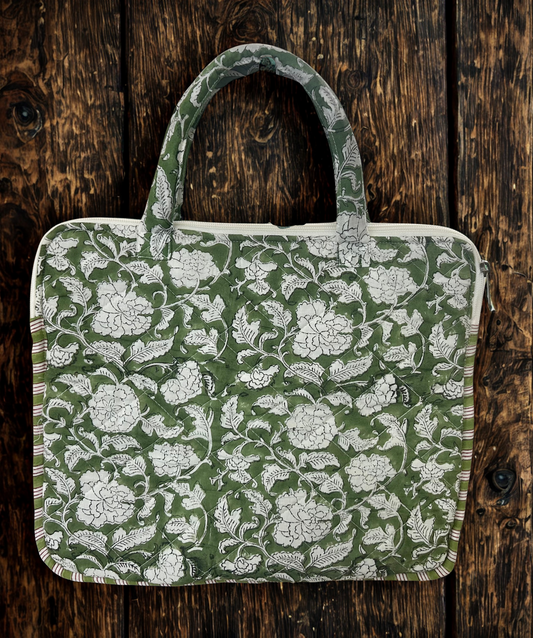 Laptop bags -Handblock printed padded