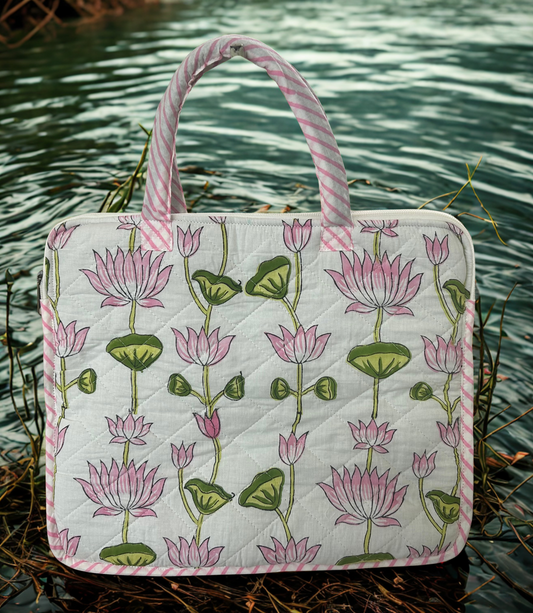 Laptop bags -Handblock printed padded